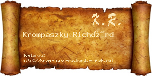 Krompaszky Richárd névjegykártya